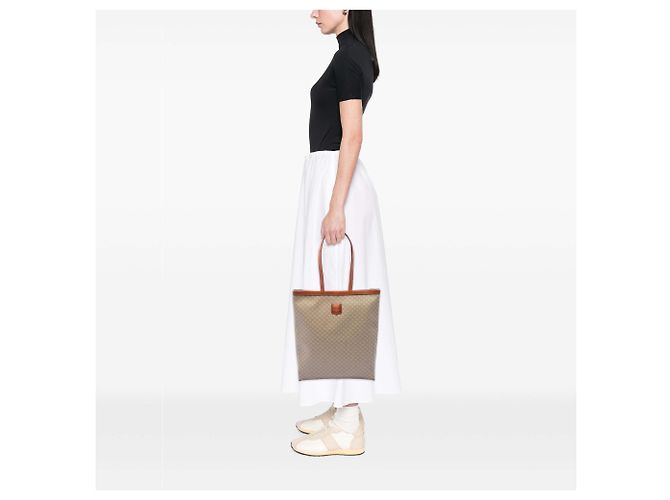 Céline Celine Tote aus beschichtetem Canvas Beige Macadam - Ansicht 6