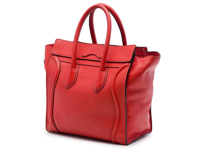 Céline Celine Orange Mini Grained Calfskin Luggage Tote Laranja - vista 2