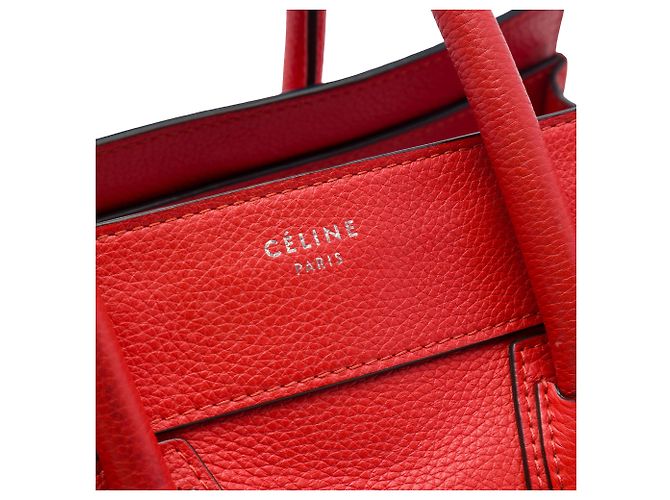 Céline Celine Orange Mini Grained Calfskin Luggage Tote Laranja - vista 5
