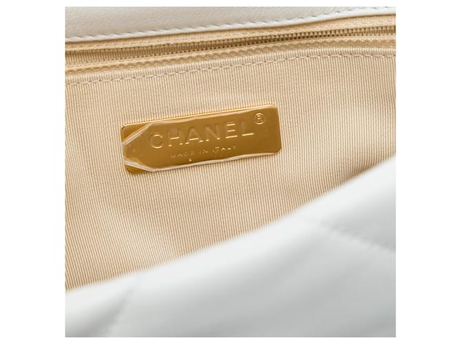 Chanel White Medium Lambskin 19 Flap Bianco - vista 5
