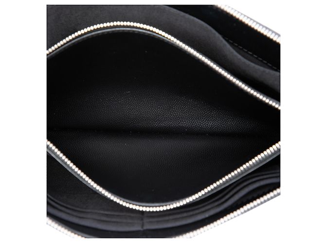 Clutch Chanel Black CC Chevron Caviar con zip Nero - vista 4