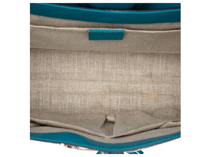 Borsa a tracolla Gucci Blue Medium Microguccissima Emily Turchese - vista 4