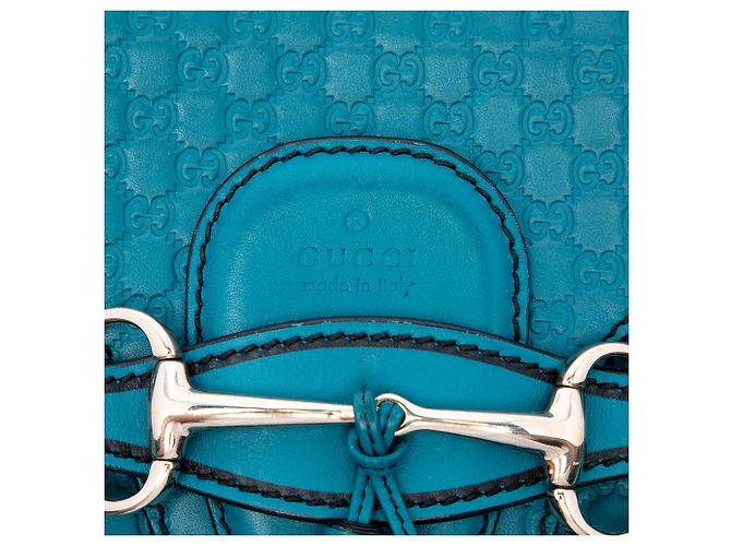 Borsa a tracolla Gucci Blue Medium Microguccissima Emily Turchese - vista 5