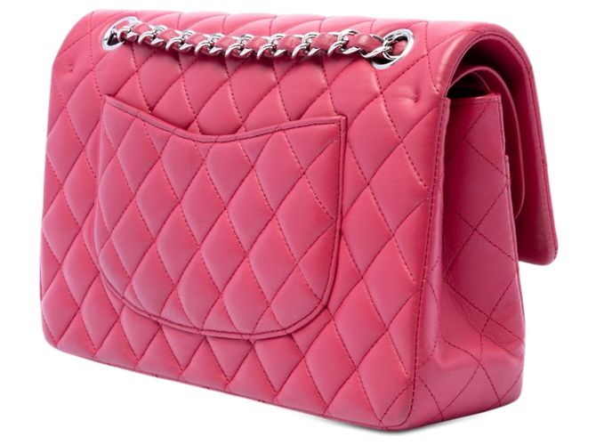 Chanel Pink Medium Classic Lambskin Double Flap Rosa - vista 2