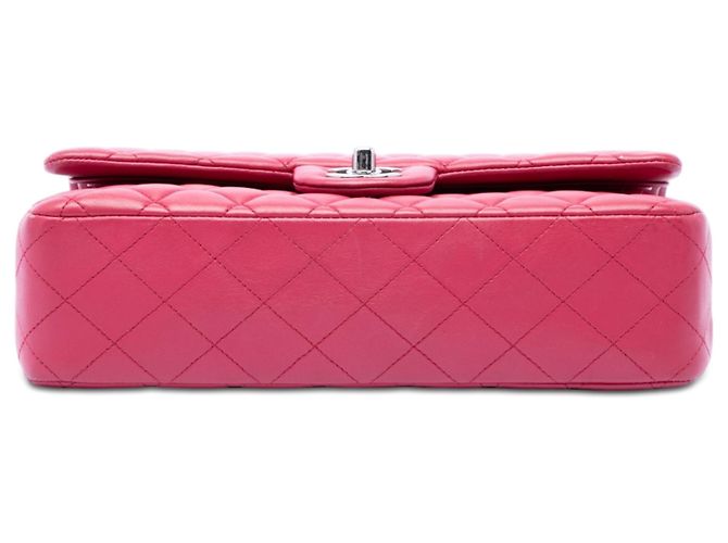 Chanel Pink Medium Classic Lambskin Double Flap Rosa - vista 3