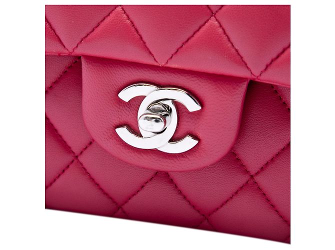 Chanel Pink Medium Classic Lambskin Double Flap Rosa - vista 5