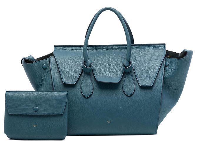 Céline Tote Celine Blue Small Grained Calfskin Tie Knot Blau - Ansicht 7