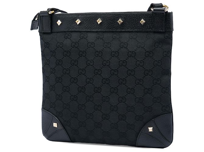 Borsa a tracolla Gucci Black GG Canvas Nailhead Nero - vista 2