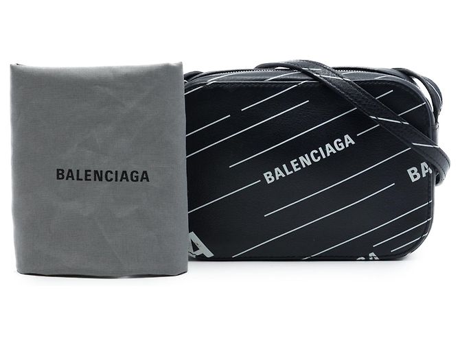 Borsa a tracolla Everyday in pelle nera con logo stampato Balenciaga XS - vista 7