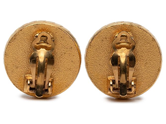 Orecchini a clip Chanel Gold CC placcati in oro ed smalto D'oro - vista 2