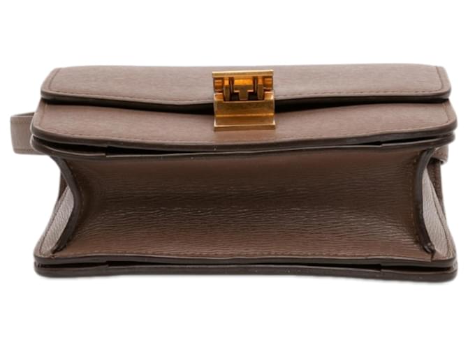 Céline Celine Brown Small Calfskin Classic Box Marrone - vista 3