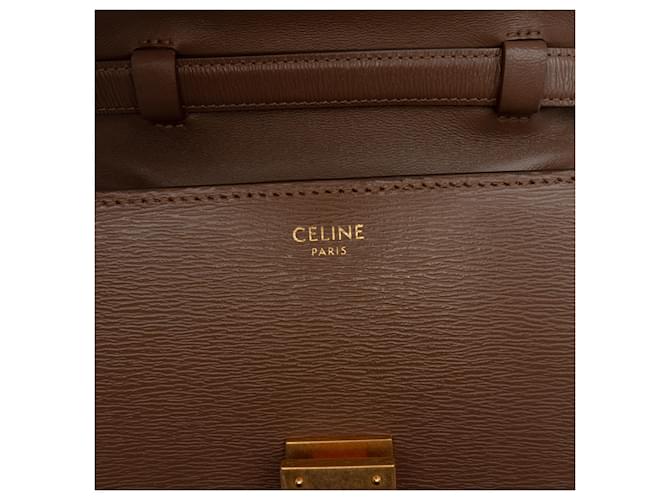 Céline Celine Brown Small Calfskin Classic Box Marrone - vista 5