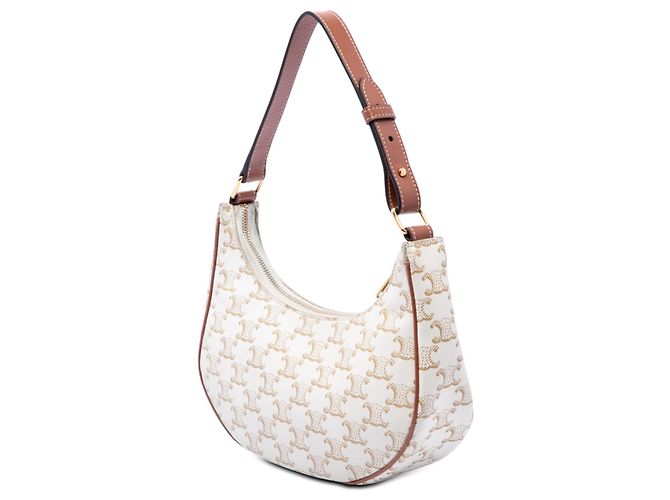 Céline Borsa a tracolla Ava in tela rivestita Triomphe marrone Celine Beige - vista 2