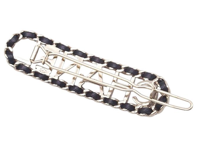 Clip per capelli Chanel Gold in agnello placcato oro con logo Allure D'oro - vista 2