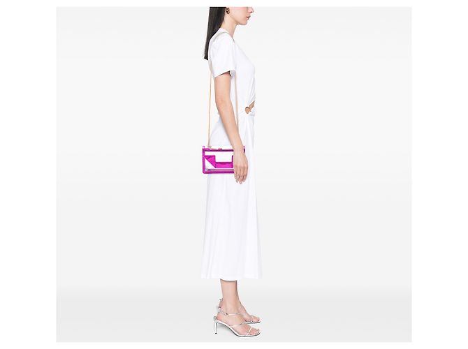 Borsa a tracolla Betty in PVC e pelle bianca con finiture metalliche Saint Laurent Bianco - vista 7