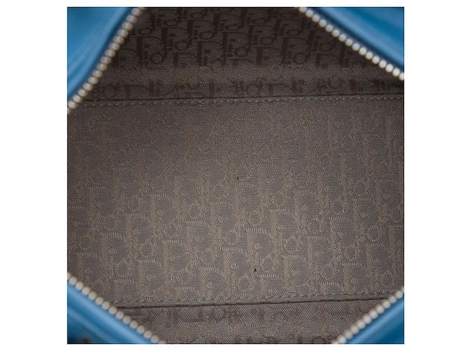 Lady Dior in agnello cannage blu, misura Medium - vista 4