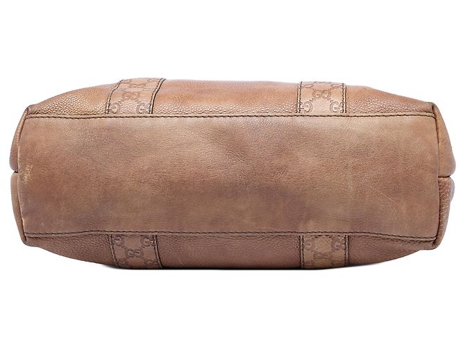 Bamboo Gucci Libeccio Tote aus braunem Guccissima-besetztem Kalbsleder in Größe Medium - Ansicht 3