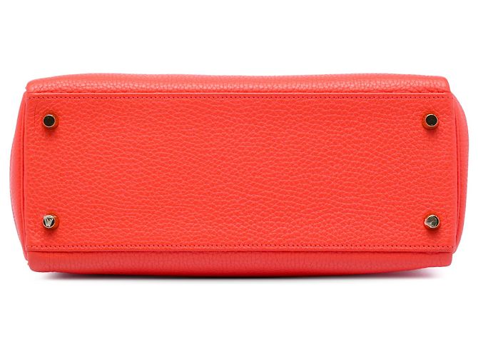 Hermès Orange Clemence Kelly II Retourne 28 Rosso Arancione - vista 3