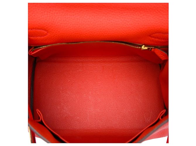 Hermès Orange Clemence Kelly II Retourne 28 Rosso Arancione - vista 4