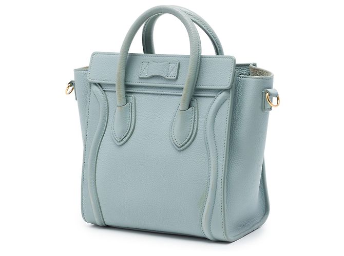 Luggage Céline Borsa Tote Celine Nano Blue in pelle Blu chiaro - vista 2
