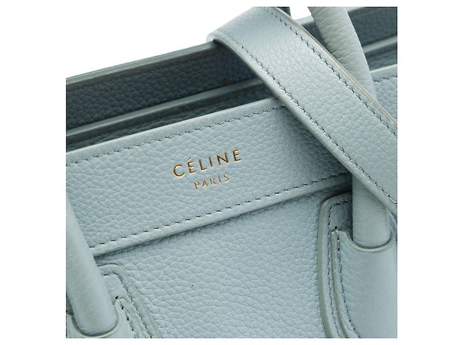 Luggage Céline Borsa Tote Celine Nano Blue in pelle Blu chiaro - vista 5