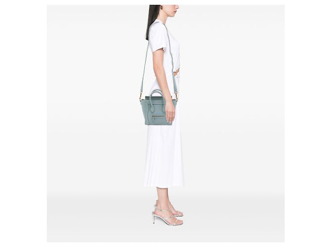 Luggage Céline Borsa Tote Celine Nano Blue in pelle Blu chiaro - vista 6