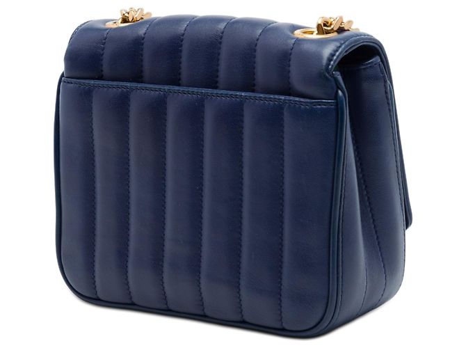Saint Laurent Blue Small Lambskin Vicky Crossbody Blu scuro - vista 2