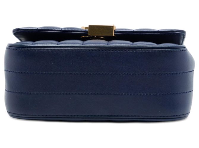 Saint Laurent Blue Small Lambskin Vicky Crossbody Blu scuro - vista 3