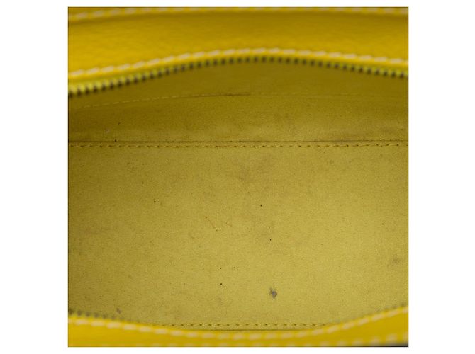 Céline Borsa Tote Luggage in pelle di vitello granulata gialla Celine Giallo - vista 4