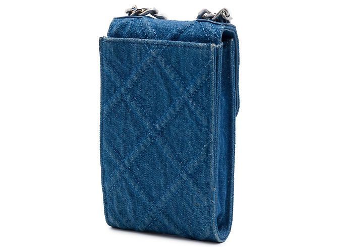 Portacellulare Chanel Blue Denim 19 con catena - vista 2