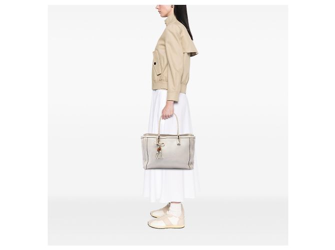 Borsa Tote Bella in pelle di vitello bianca Gucci Bianco Crudo - vista 6
