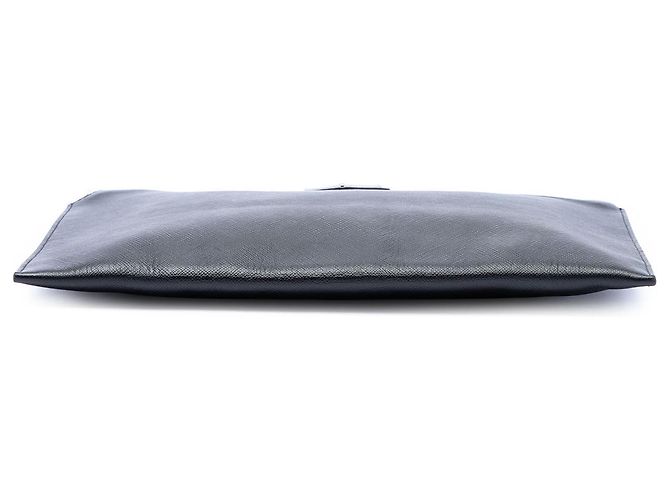 Clutch da polso in Saffiano nero Prada - vista 3