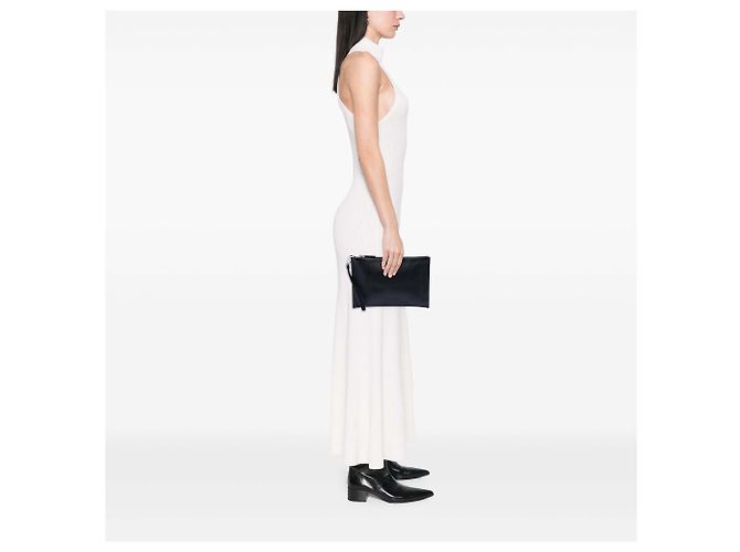 Clutch da polso in Saffiano nero Prada - vista 6