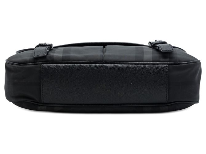 Borsa a tracolla in nylon a quadri Burberry Gray Smoke Marrone - vista 3