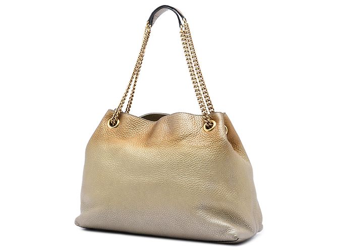 Tote Soho Chain in pelle di vitello Ombre oro Medium di Gucci D'oro - vista 2