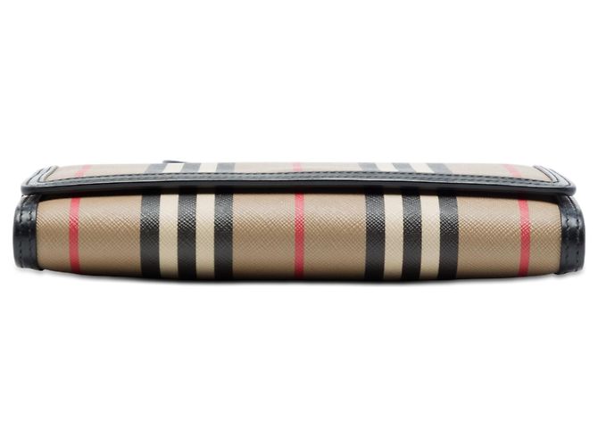 Cartera Hannah de lona con rayas icónicas marrones de Burberry con correa - vista 3