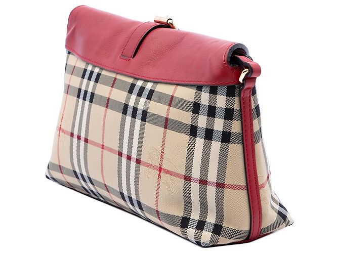 Burberry Beige Haymarket Check Canvas Leah Crossbody - vista 2