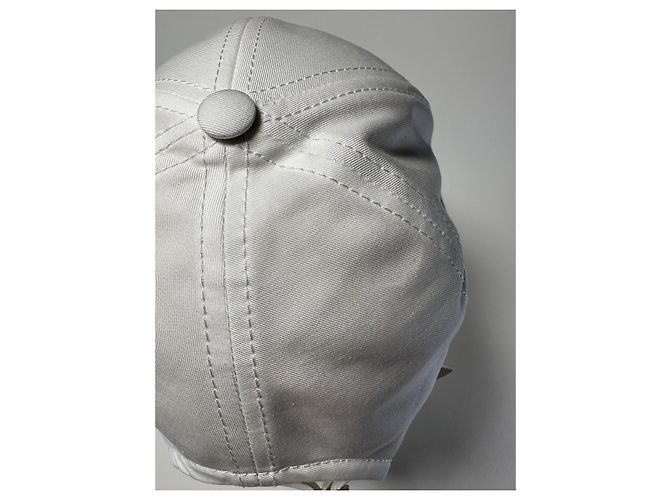 Céline Celine Logo Baseball Cap aus weißer Baumwolle - Größe L - Ansicht 13