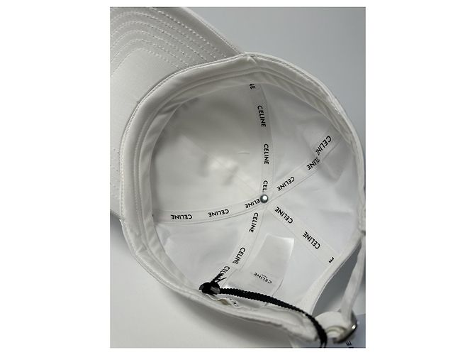 Céline Celine Logo Baseball Cap aus weißer Baumwolle - Größe L - Ansicht 4