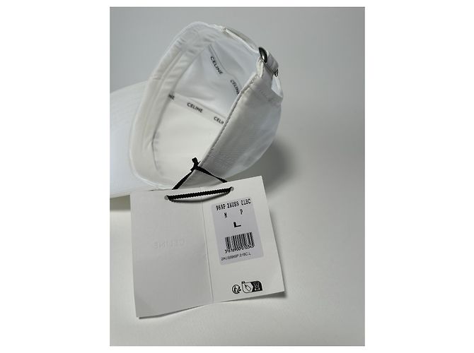Céline Celine Logo Baseball Cap aus weißer Baumwolle - Größe L - Ansicht 5