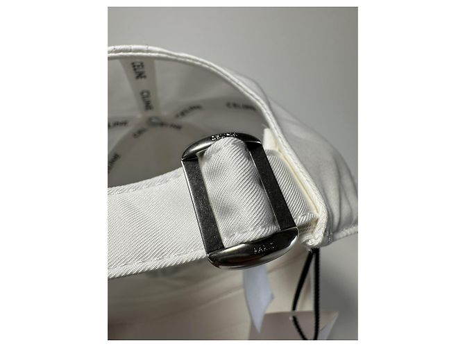 Céline Celine Logo Baseball Cap aus weißer Baumwolle - Größe L - Ansicht 6