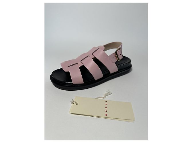 Marni Sandali Fussbett in Pelle - Rosa - 39 - vista 11