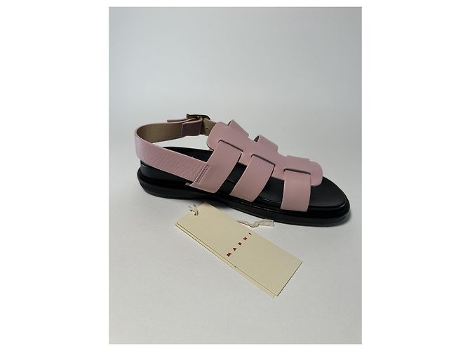 Marni Sandali Fussbett in Pelle - Rosa - 39 - vista 12