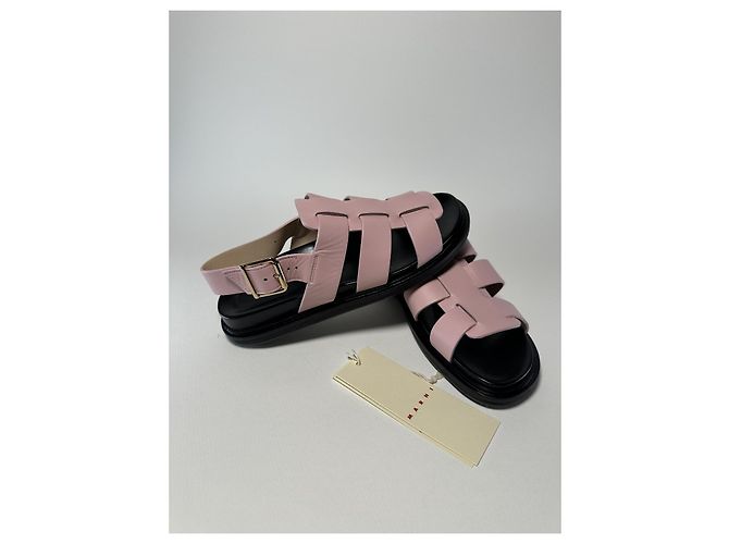 Marni Sandali Fussbett in Pelle - Rosa - 39 - vista 14