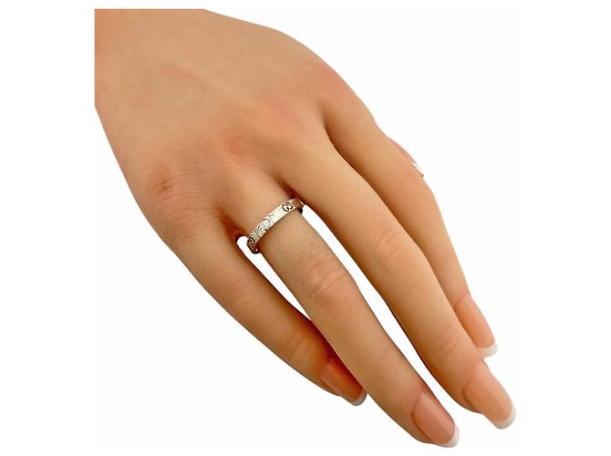Gucci Icon Heart Ring aus 18K Weißgold mit Diamant Silber - Ansicht 2