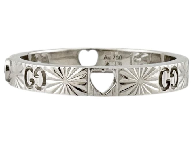 Gucci Icon Heart Ring aus 18K Weißgold mit Diamant Silber - Ansicht 4