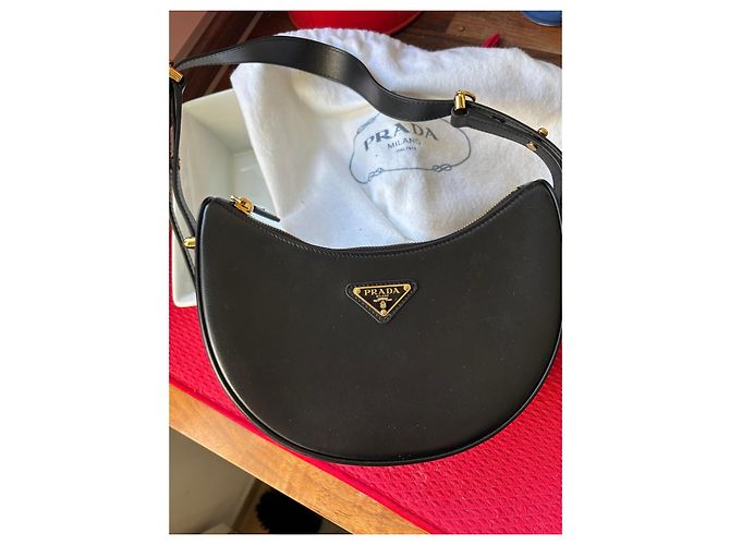 Piccola borsa a tracolla Arqué in pelle Prada Nero - vista 8