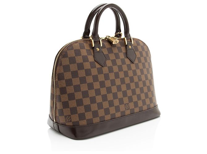 Borsa Louis Vuitton Vintage Damier Ebene Alma PM Marrone - vista 2