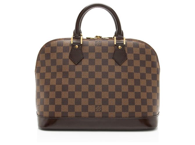 Borsa Louis Vuitton Vintage Damier Ebene Alma PM Marrone - vista 3
