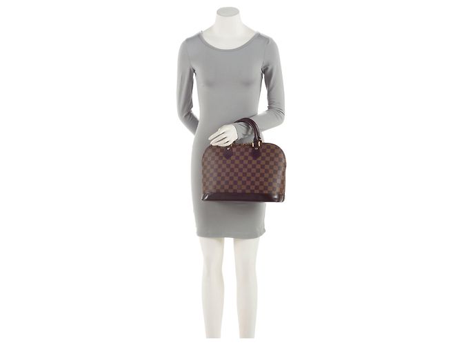 Borsa Louis Vuitton Vintage Damier Ebene Alma PM Marrone - vista 5